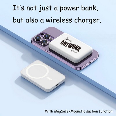 5,000 mAh Mini Portable Magsafe Wireless Charger Or Power Bank